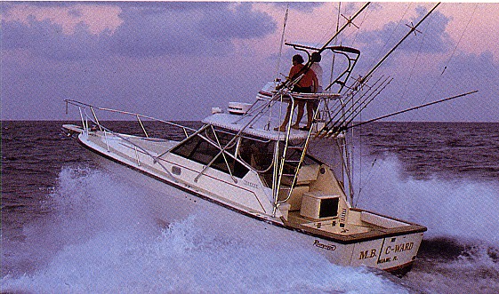 Atlantic Towers power boat installation at golden hour