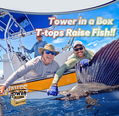 Tower in a Box installation on a sport fishing boat