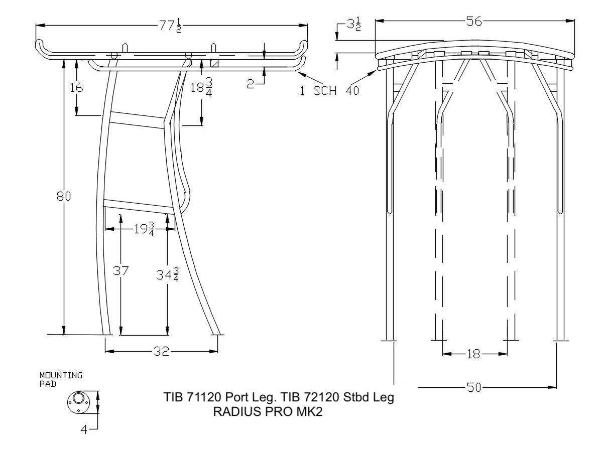 Radius PRO Fiberglass MK2 technical blueprint