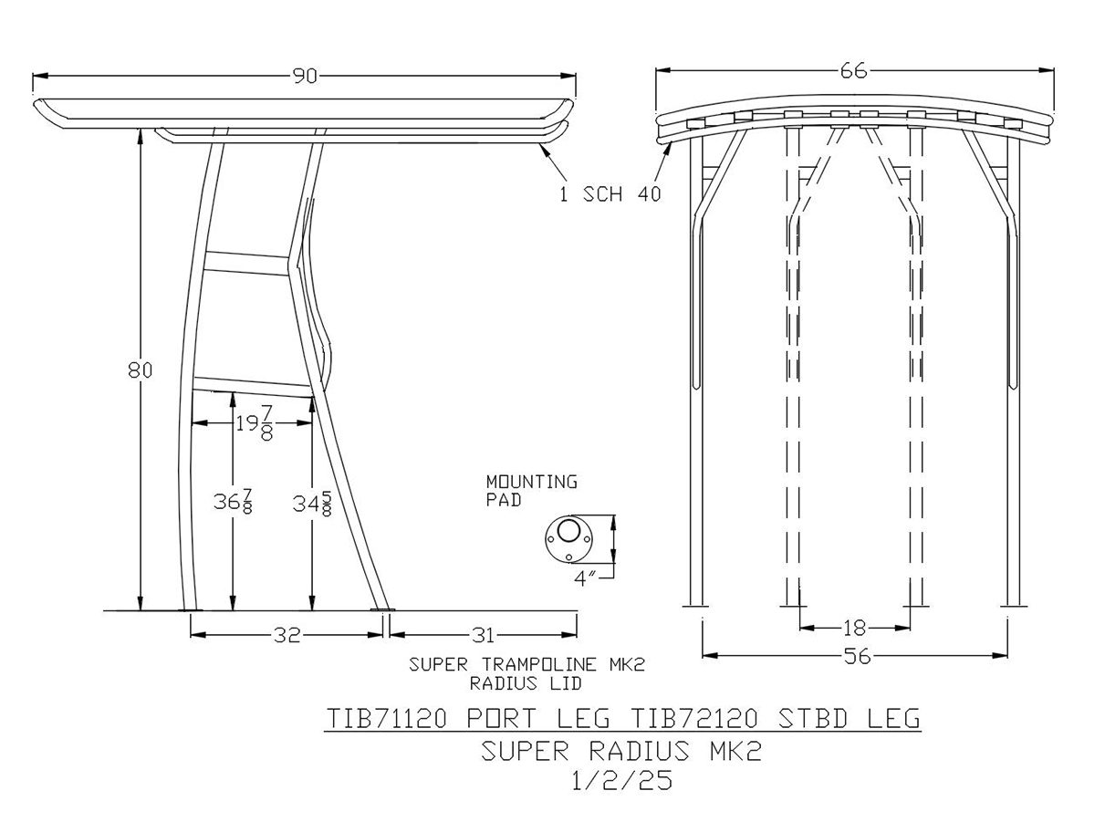 SUPER Radius Fiberglass MK2 technical blueprint