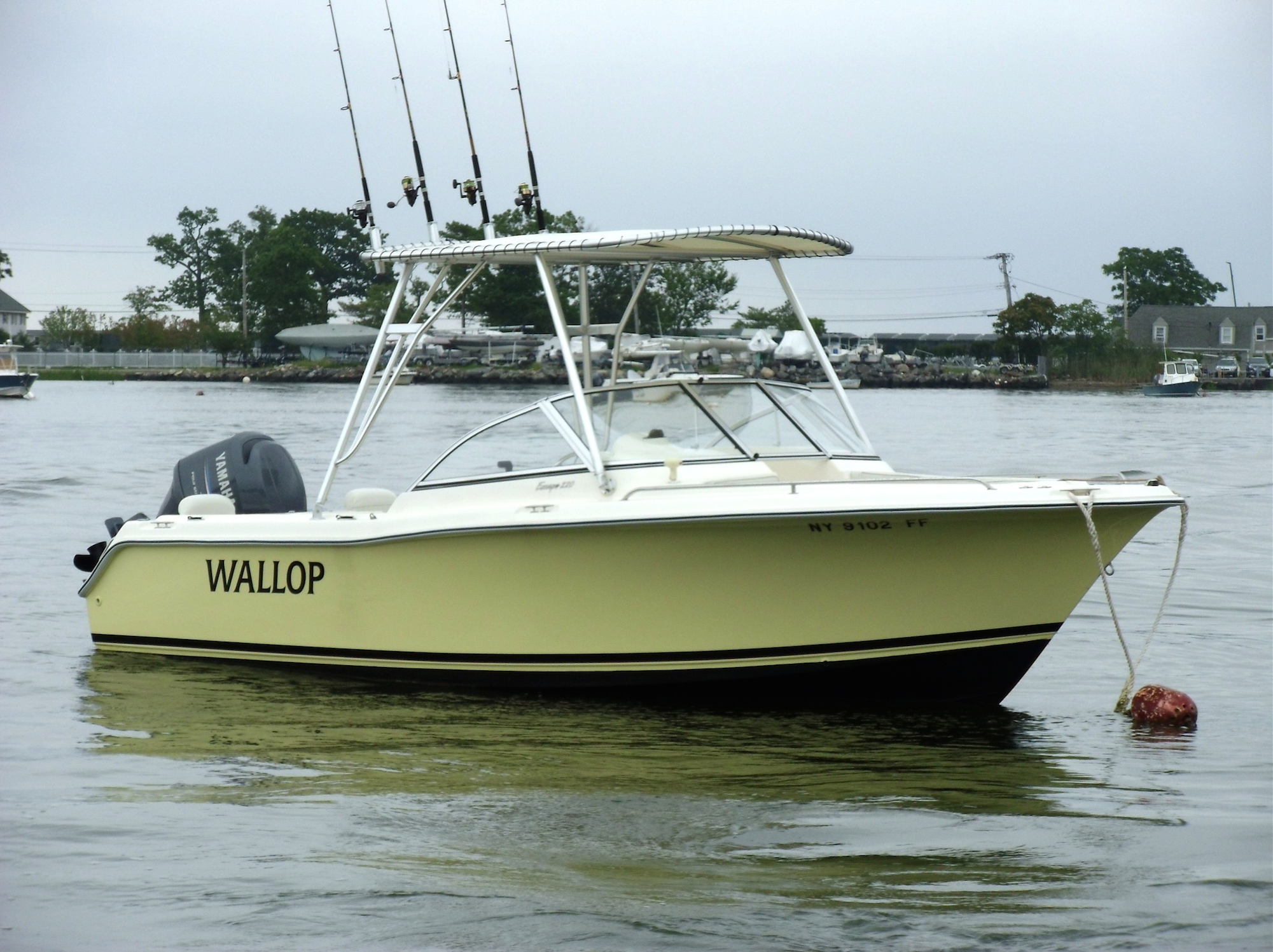 Atlantic Towers SunTop installation on a dual console boat