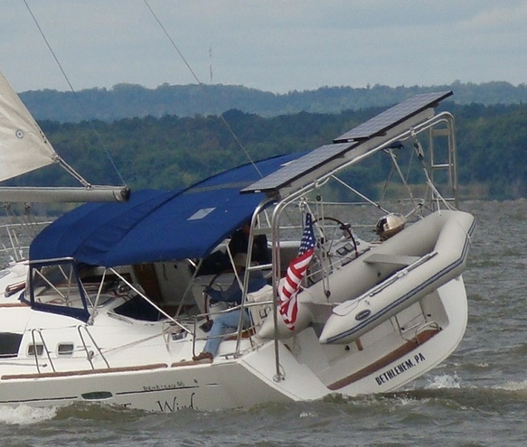 Atlantic Towers sail arch installation on a cruising sailboat